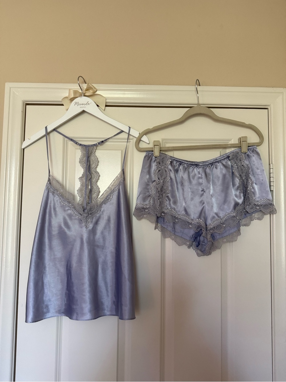In Bloom Lavender Satin Lace Cami & Shorts Sleep Set